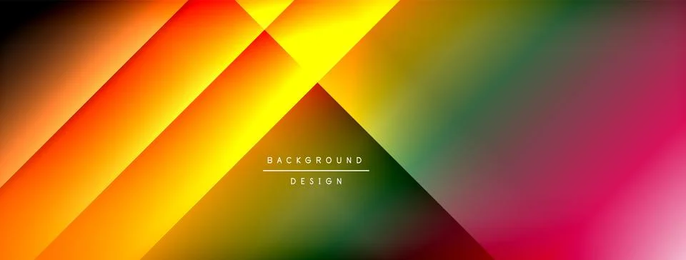 Dynamic shadow lines with gradient colors geometric background Stock Illustration