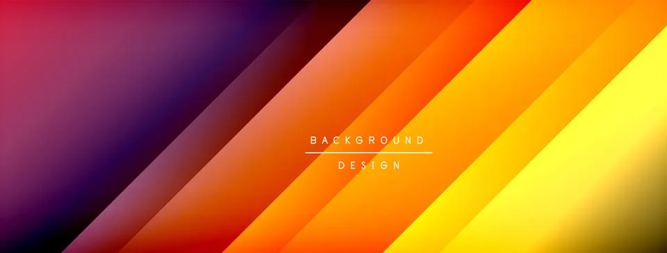Dynamic shadow lines with gradient colors geometric background Stock Illustration