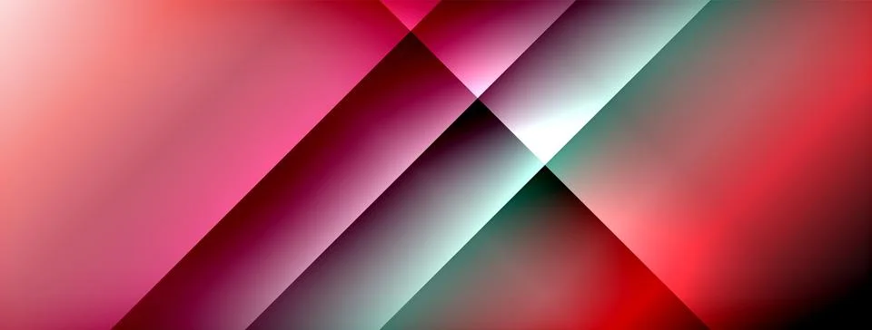 Dynamic shadow lines with gradient colors geometric background Stock Illustration