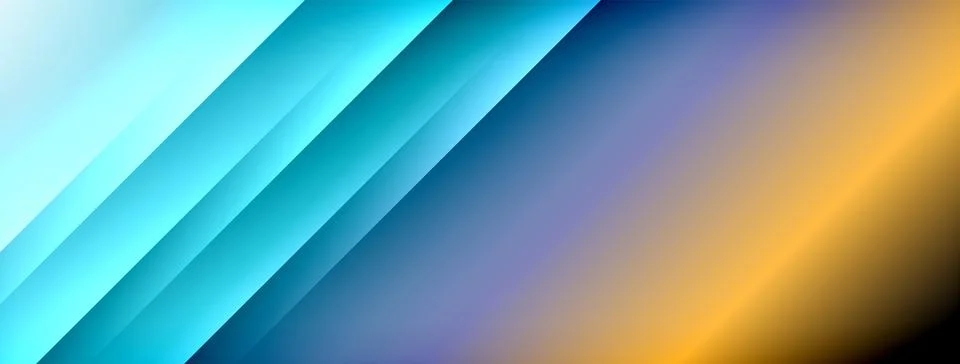 Dynamic shadow lines with gradient colors geometric background Stock Illustration