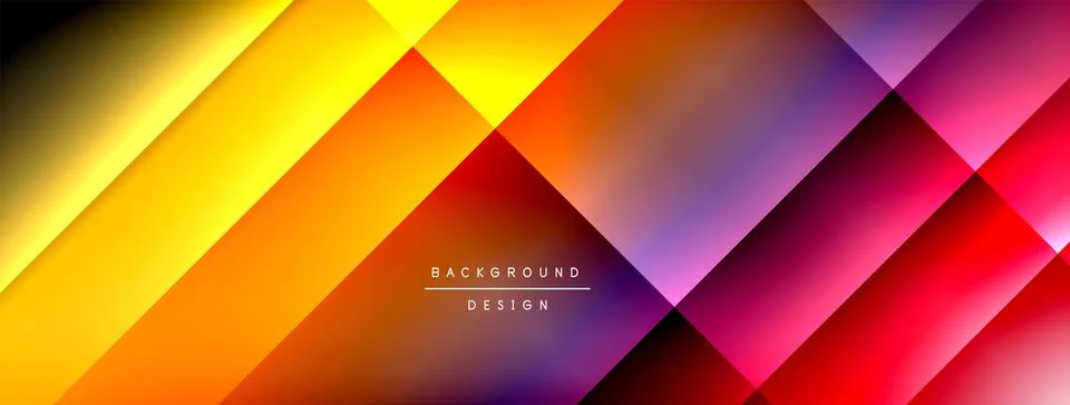 Dynamic shadow lines with gradient colors geometric background Stock Illustration