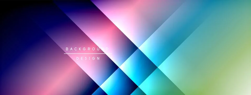Dynamic shadow lines with gradient colors geometric background Stock Illustration