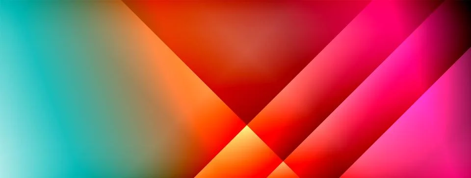Dynamic shadow lines with gradient colors geometric background Stock Illustration