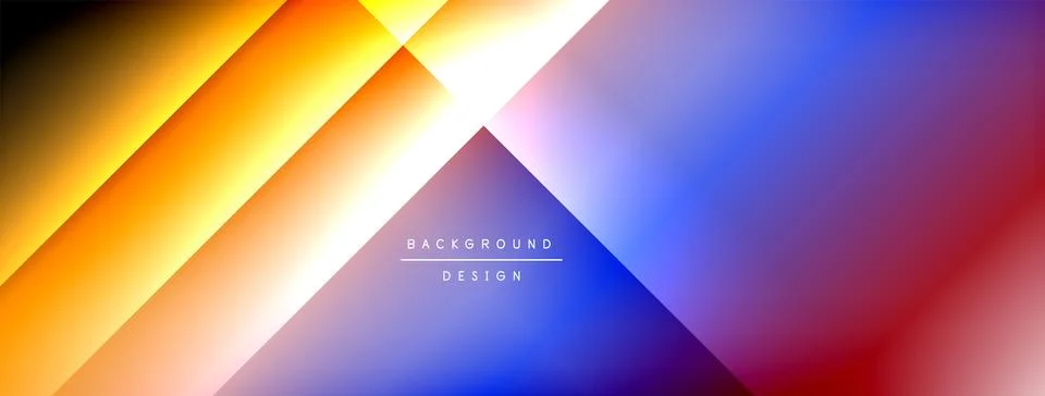 Dynamic shadow lines with gradient colors geometric background Illustrazione stock
