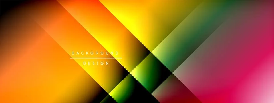 Dynamic shadow lines with gradient colors geometric background Stock Illustration