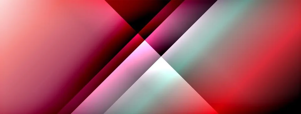 Dynamic shadow lines with gradient colors geometric background Stock Illustration