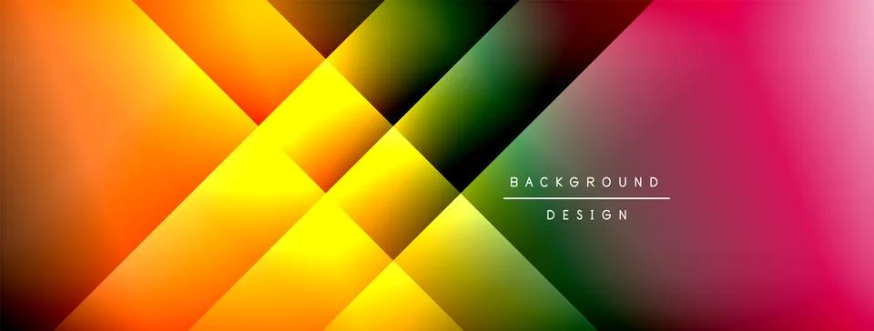 Dynamic shadow lines with gradient colors geometric background Stock Illustration