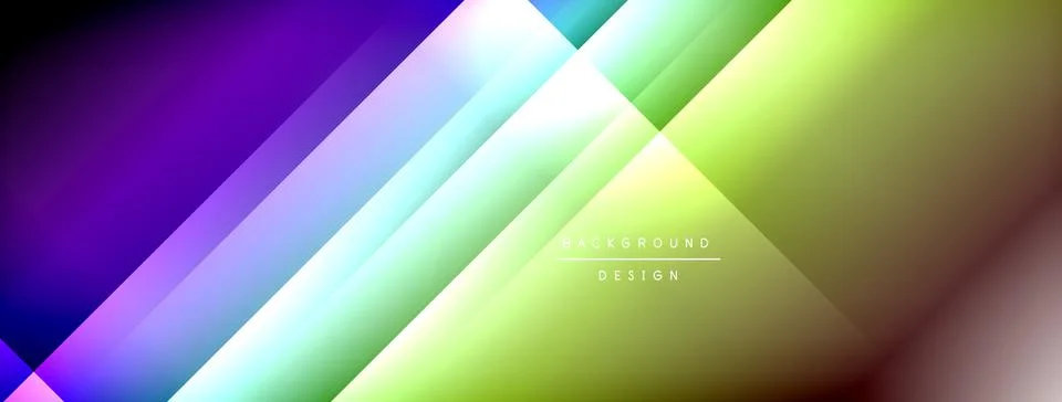 Dynamic shadow lines with gradient colors geometric background Stock Illustration
