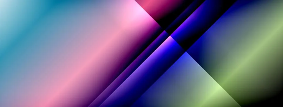 Dynamic shadow lines with gradient colors geometric background Stock Illustration