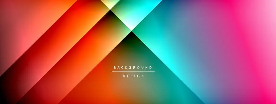 Dynamic shadow lines with gradient colors geometric background Illustrazione stock