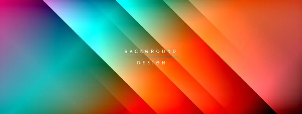 Dynamic shadow lines with gradient colors geometric background Stock Illustration