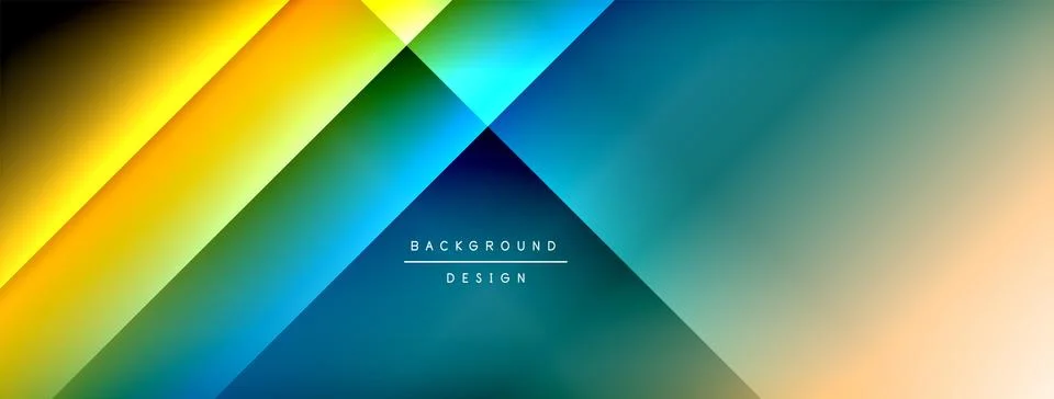 Dynamic shadow lines with gradient colors geometric background Stock Illustration