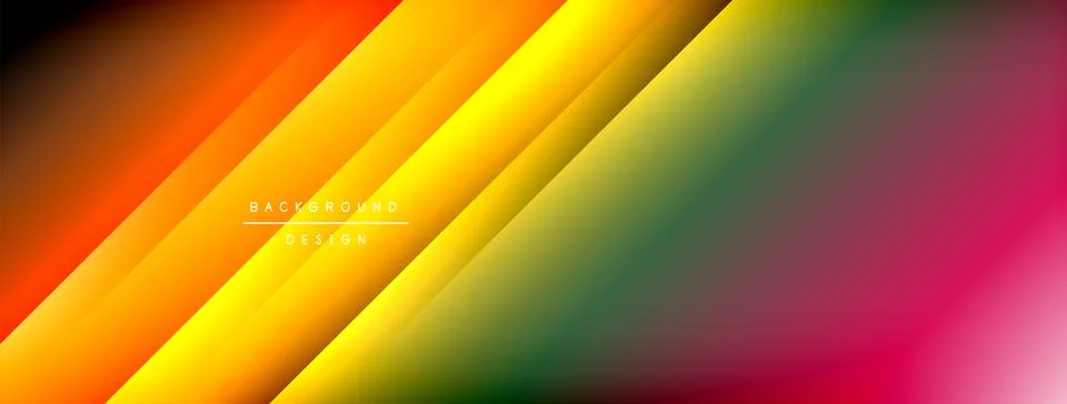 Dynamic shadow lines with gradient colors geometric background Stock Illustration