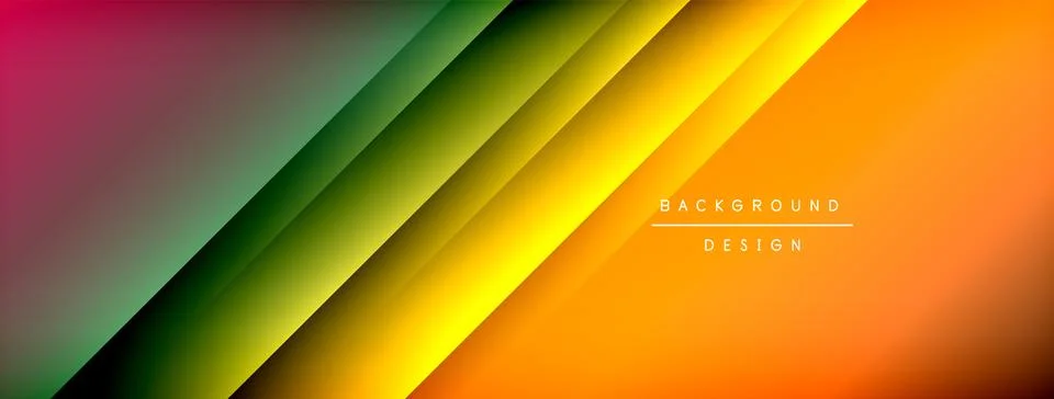 Dynamic shadow lines with gradient colors geometric background Stock Illustration