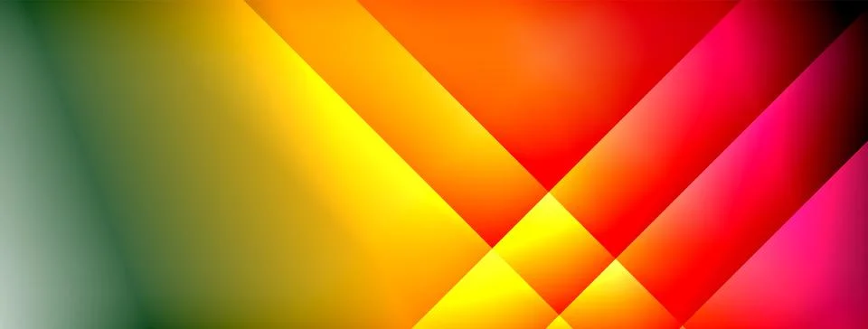 Dynamic shadow lines with gradient colors geometric background Stock Illustration