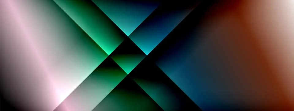 Dynamic shadow lines with gradient colors geometric background Stock Illustration