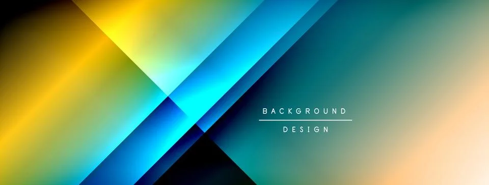 Dynamic shadow lines with gradient colors geometric background Stock Illustration