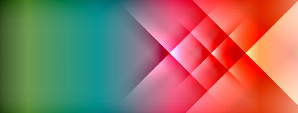 Dynamic shadow lines with gradient colors geometric background Stock Illustration