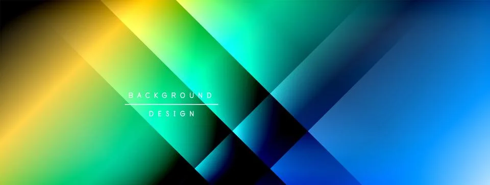 Dynamic shadow lines with gradient colors geometric background Stock Illustration