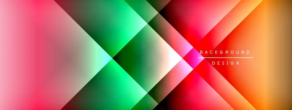Dynamic shadow lines with gradient colors geometric background Stock Illustration