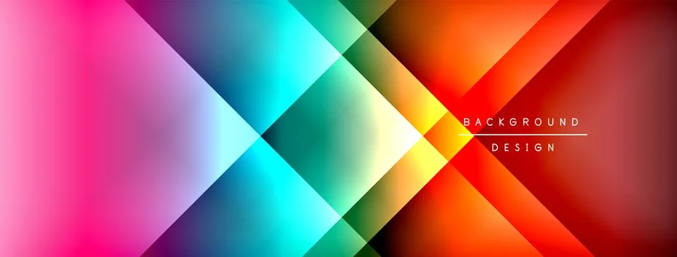 Dynamic shadow lines with gradient colors geometric background Stock Illustration