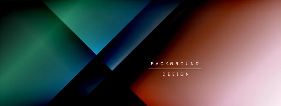 Dynamic shadow lines with gradient colors geometric background Stock Illustration