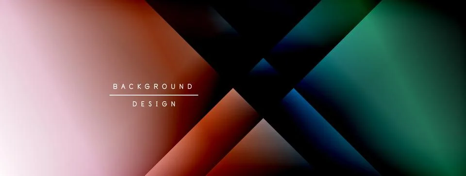 Dynamic shadow lines with gradient colors geometric background Stock Illustration