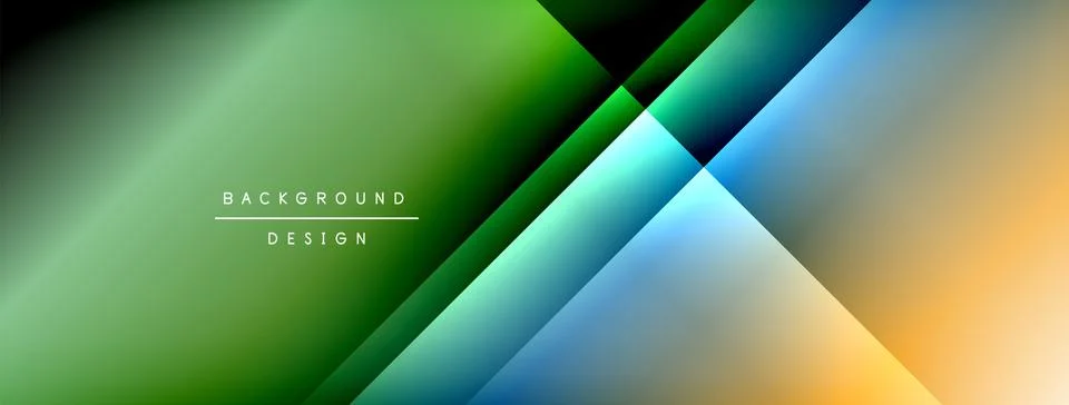 Dynamic shadow lines with gradient colors geometric background Stock Illustration