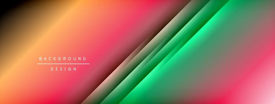 Dynamic shadow lines with gradient colors geometric background Stock Illustration