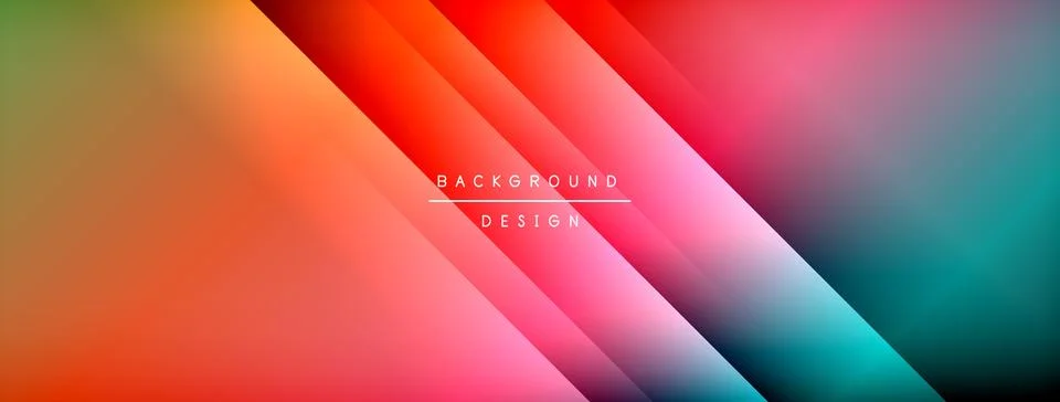 Dynamic shadow lines with gradient colors geometric background Illustrazione stock