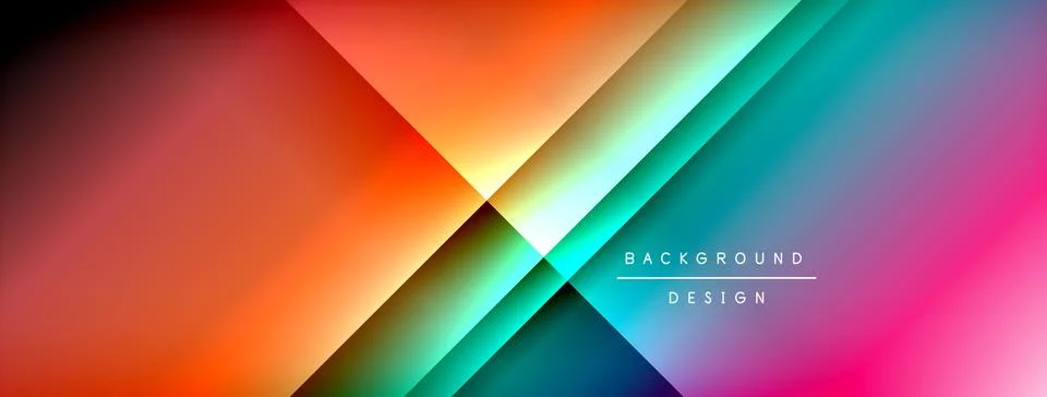 Dynamic shadow lines with gradient colors geometric background Stock Illustration