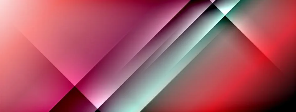 Dynamic shadow lines with gradient colors geometric background Stock Illustration