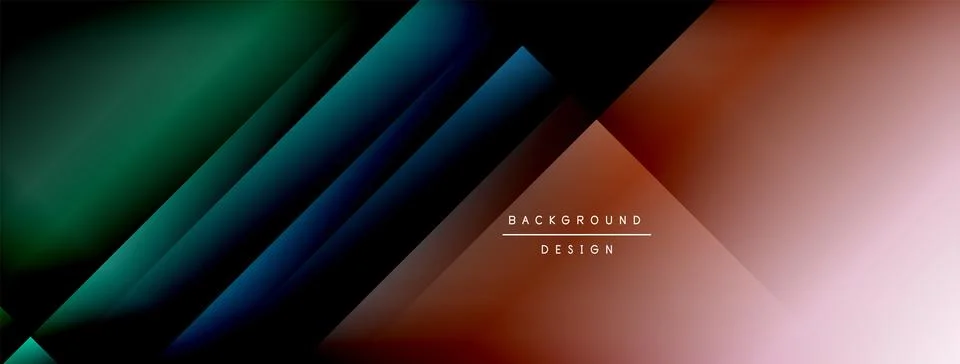 Dynamic shadow lines with gradient colors geometric background Stock Illustration