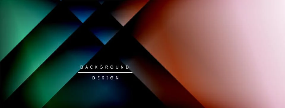 Dynamic shadow lines with gradient colors geometric background Stock Illustration