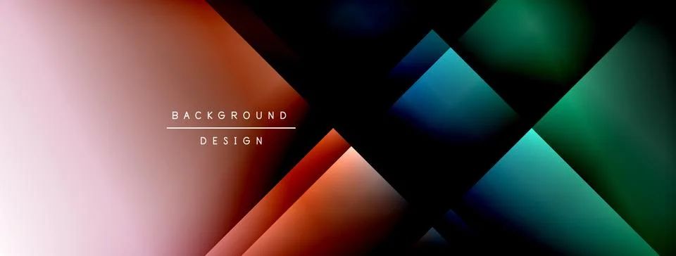 Dynamic shadow lines with gradient colors geometric background Stock Illustration