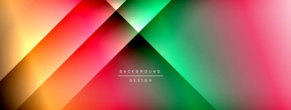 Dynamic shadow lines with gradient colors geometric background Stock Illustration