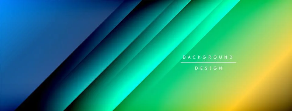 Dynamic shadow lines with gradient colors geometric background Stock Illustration