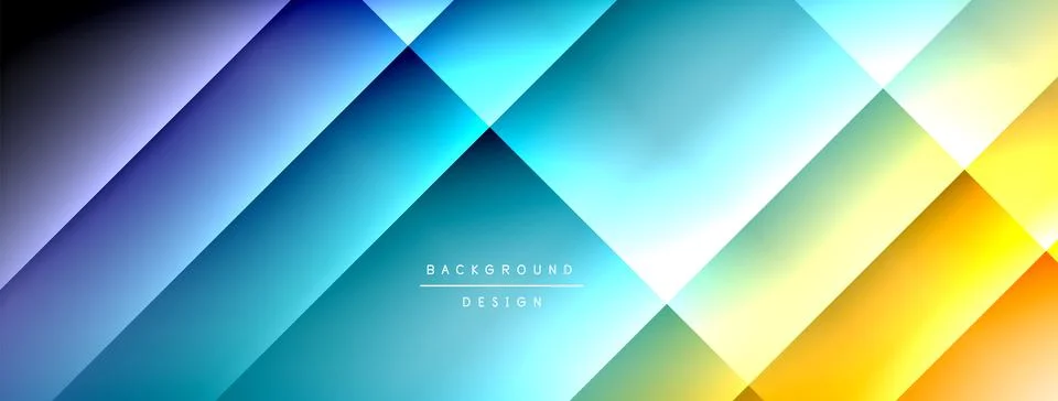 Dynamic shadow lines with gradient colors geometric background Stock Illustration