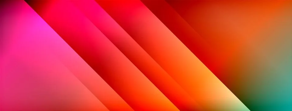 Dynamic shadow lines with gradient colors geometric background Stock Illustration