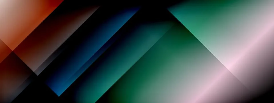 Dynamic shadow lines with gradient colors geometric background Stock Illustration