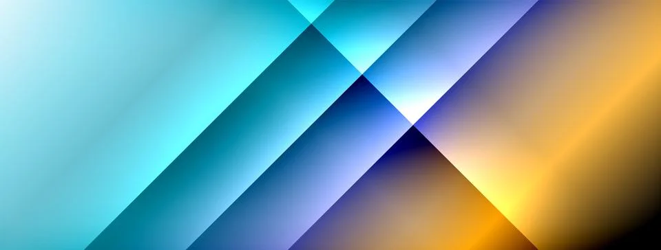Dynamic shadow lines with gradient colors geometric background Stock Illustration