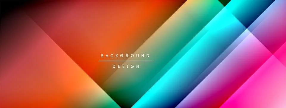 Dynamic shadow lines with gradient colors geometric background Illustrazione stock