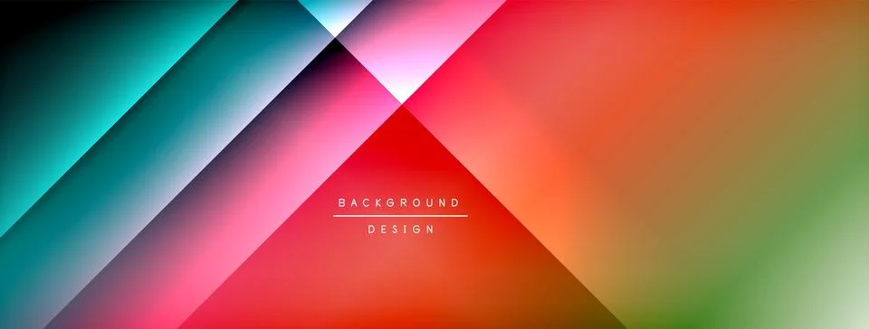 Dynamic shadow lines with gradient colors geometric background Stock Illustration