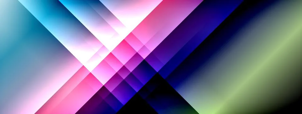 Dynamic shadow lines with gradient colors geometric background Stockillustratie