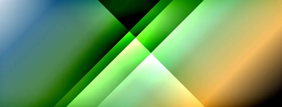 Dynamic shadow lines with gradient colors geometric background Stock Illustration