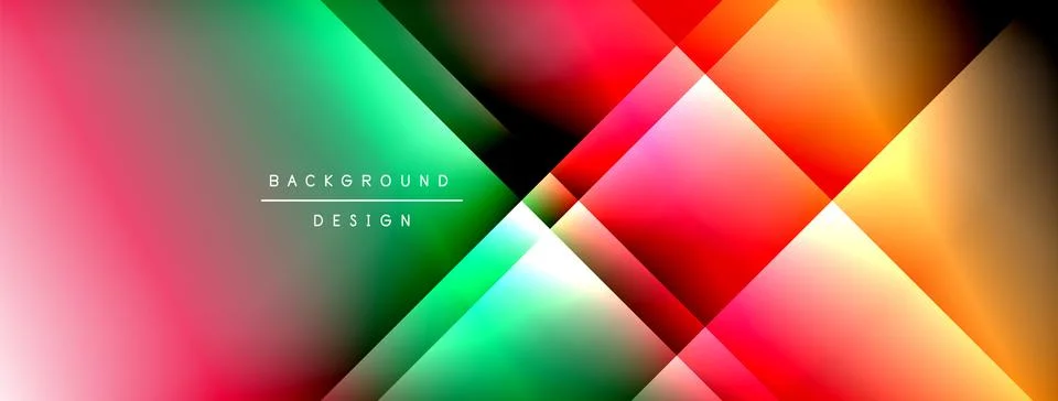 Dynamic shadow lines with gradient colors geometric background Stock Illustration