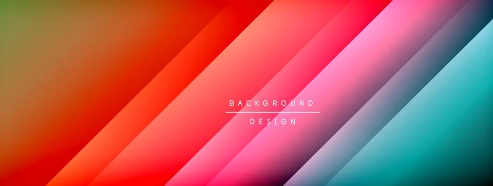 Dynamic shadow lines with gradient colors geometric background Stock Illustration