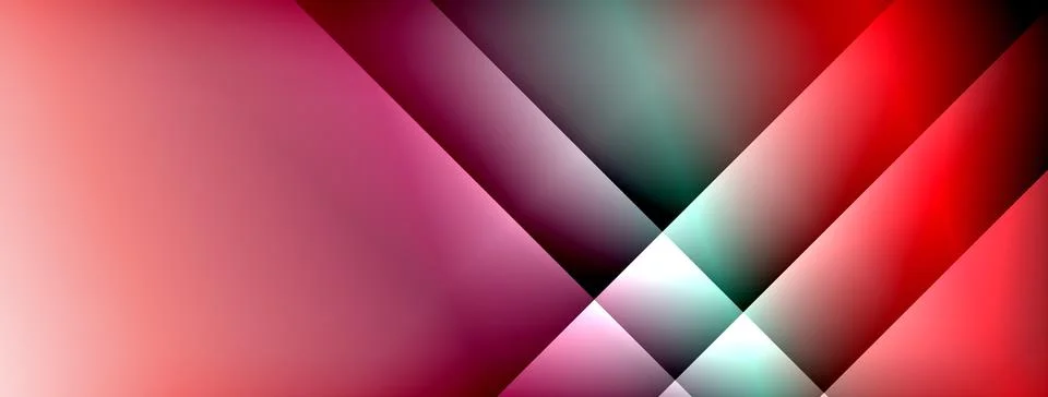 Dynamic shadow lines with gradient colors geometric background Stock Illustration