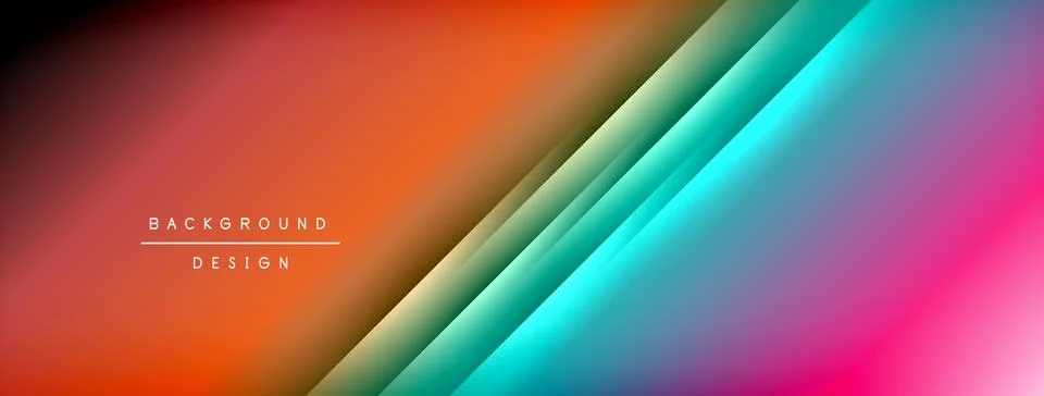 Dynamic shadow lines with gradient colors geometric background Stock Illustration