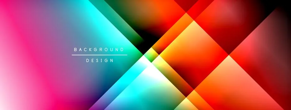 Dynamic shadow lines with gradient colors geometric background Stock Illustration